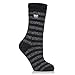 HEAT HOLDERS Ladies Twist Crew Socks, Size 5-9, Black/Grey