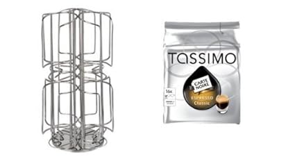 Carte Noire Espresso Classic 1 Packung + Kaffee-Kapselständer für Tassimo, 64 Kapseln, Edelstahl