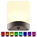 GE Color-Changing LED Night Light, Plug Into Wall, Dusk to Dawn Sensor, for Bathroom, Bedroom, Childrens Room, Nursery, Safety Rated, Brushed Nickel, 1 pack, 34694