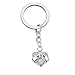 Mother's Day Gifts for Mom Keychain Engraved Clear Crystal Pave Heart Pendant Keyring