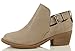 Soda Women's Inspire Faux Leather Tiny Dash Perforated Western Side Buckle Low Stacked Heel Ankle Boot