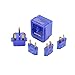 BESTTEN 1875W Voltage Converter Transformer and Universal Travel Adapter Plug Kit for UK/AU/US/EU/Asia Step Down 220V to 110V, 5pc Pack, Blue