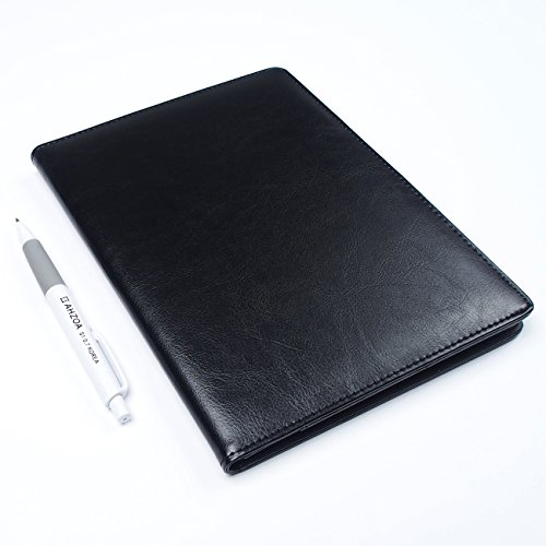 AHZOA 4 Pockets A5 Size Memo Padfolio S5 with Mechanical Pencil , Including 5 X 8 Inch Legal Writing Pad, Synthetic Leather Handmade 6.61 X 8.66 Inch Notepad Clipboard Holder (black) - Thumbnail 7