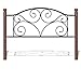 Fashion Bed Group Doral Headboard with Dark Walnut Wood Posts and Metal Grill, Queen, Matte Black Finish