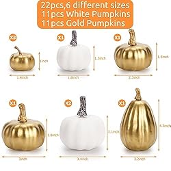 DomeStar 22PCS Decorative Pumpkins, Artificial