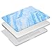 MOSISO Plastic Pattern Hard Case Only Compatible MacBook Pro (W/O USB-C) Retina 13 Inch (A1502/A1425)(W/O CD-ROM) Release 2015/2014/2013/end 2012 & Keyboard Cover & Screen Protector, White Blue Marble