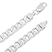 Italian 6.5mm Solid 925 Sterling Silver Beveled Cuban Curb Link Chain + Microfiber Jewelry Polishing Cloth