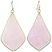 SUNYIK Women's Rose Quartz Large Rhombus Dangle Earrings