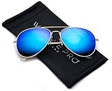 Aviator Full Silver Mirror Metal Frame Sunglasses
