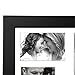 12x12 Inch Black Collage Picture Frame; Made to Display 4 Photos: Two 4x6 Inch Pictures and Two 5x7 Pictures with Mat