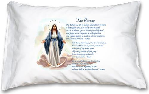 Catholic Prayer Pillowcase - Our Lady of Grace/Rosary Prayers