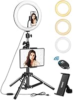 ELEGIANT Ringlicht Stativ, 10" Live Ringleuchte mit Tablett-/Handyhalter Bluetooth Fernauslöser, 3 Lichtmodi+10...