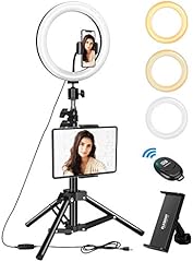 ELEGIANT Ringlicht Stativ, 10" Live Ringleuchte mit Tablett-/Handyhalter Bluetooth Fernauslöser, 3 Lichtmodi+10...