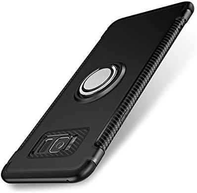 Galaxy S8 Plus Case,Decovans Case DS09 Galaxy S8 Plus Cases Slim Drop Protection Shockproof Cover Case with Ring 360 Degree Rotating Ring Grip Cases for Galaxy S8 Plus Case - Black