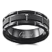 Caperci Men's 8mm Matrix Brick Pattern Black Tungsten Wedding Band Ring Size 8-13