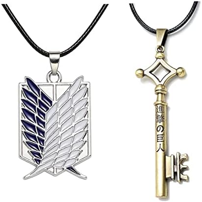 Combo Pack Of Attack On Titan Eren Jaeger Key And Survey Corps Logo Pendant Necklace Pack Of 2 Aot Cosplay Gifts For Birthdays Holidays Halloween Price In Saudi Arabia