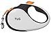 TUG 360° Tangle-Free Retractable Dog Leash with Anti-Slip Handle | 16 ft Strong Nylon Tape | One-Handed Brake, Pause, Lock (Medium, White/Orange)