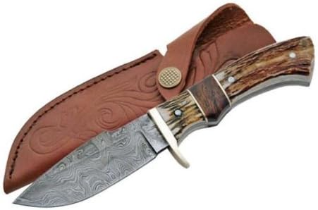 Damascus Steel Game Skinner Stag Handles