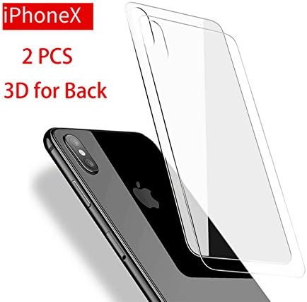 iPhone X Back Clear Screen Protector glass, Full Coverage tempered glass ,film applicator with back Anti-Fingerprint /Anti-Scratches/bubble free/Applicator Tool /case friendly,(2 pack)