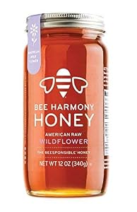 Image of BEE HARMONY, HONEY, RAW, AMER WILDFLOWER, Pack of 6, Size 12 OZ - No Artificial Ingredients Kosher