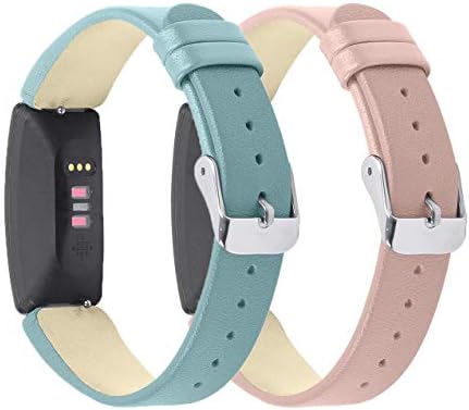 SplenSun Leather Band for Fitbit Inspire&Inspire HR Monitor,Replacement Soft Waterproof Bands Strap Wrap Leather for Fitbit Inspire HR Heart Rate Tracker Men/Women
