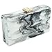Women Acrylic Clutch Purse Perspex Box Handbags for Women Marble Pattern Desiger