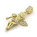 Mens 14k Gold Plated High Fashion Hip Hop Jesus, Angel, Red Ruby Pendant 3mm 24