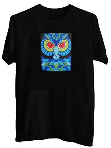 Rave raptor sound activated shirt edm owl led shirt lig…
