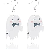 Cute Ghost Earrings for Women Acrylic Dangle Drop Earrings Halloween Cosplay Earring Jewelry Halloweens Costume Party Gift