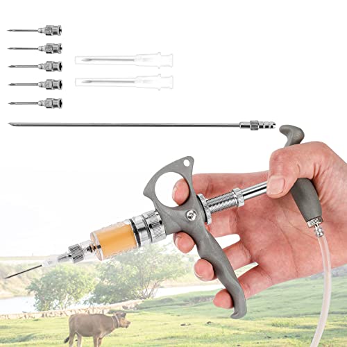 Proshine 5ml Livestock Syringe with 7 Needles, SemiAutomatic Dose