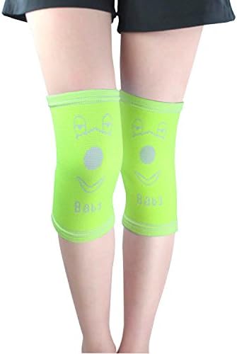 Knee Sleeves for Kids (1 Pair) Compression - Boys, Girls, Youth, Children Basketball Brace Support - Best to Strap &amp; Wrap Knee Patella for Running, Crossfit, Football, Sports (Green, S)