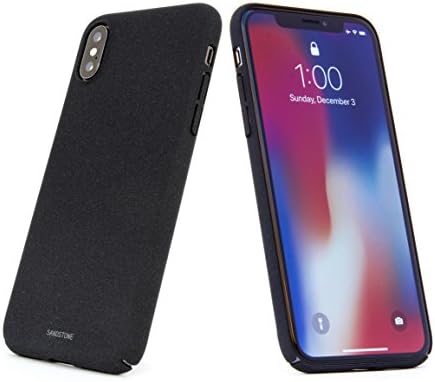 SANDSTONE iPhone X Case with Thin High Friction Non Slip Surface for iPhone X/iPhone 10 - Matte Black (Black)