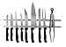 18 Inch Stainless Steel Knife & Utensil Holder With 7 Hooks - Wall Mounted Magnetic knife Strip - Includes Assembly instructions, Hardware & A Mini Level for Easy installation - By Wellington Wares