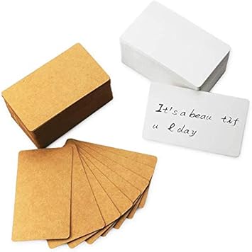 Amazon Yexpress 400枚 レトロ 空白 クラフトノート 紙名刺 ボキャブラリー ワードカード メッセージカード Diyギフトカード ブランクペーパータグ 単語帳 単語カード 文房具 オフィス用品
