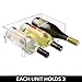 mDesign Stackable Plastic 3 Bottle Refrigerator Wine Rack - Kitchen Storage Organizer for Champagne, Wine or Water Bottles - Stacking Wine Organizer for Fridge - Ligne Collection - 4 Pack - Clear