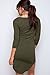 DREAGAL Women's 3/4 Sleeve Irregular Hem Shirt Dress