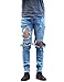 IA Rod CA Men's Slim Destroyed Ripped Stretch Holes Distressed Skinny Denim Jogger Jeans 32