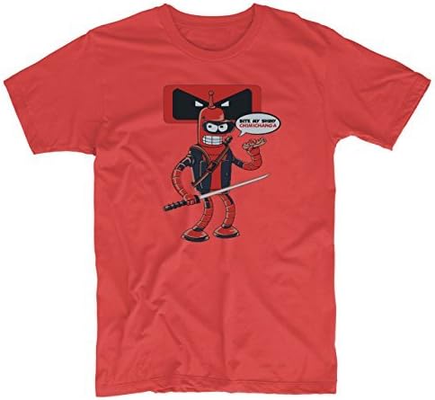 Bender Futurama Deadpool Bite My Shiny Chimichanga Custom Design T Shirt