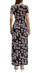 CATHY Women Short Sleeve Deep V-Neck Casual Long