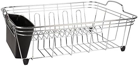 Home Basics Chrome Dish Drainer | 17.75 in. x 14.25 in. x 6.50 in.