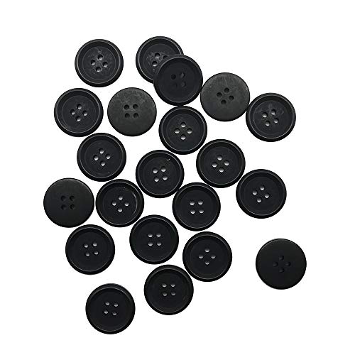 ZQMALL 20 Pcs 1"(25mm) Sewing Resin Buttons for for Sewing Tailor Crafts Blazer, Suits, Coat, Uniform, Jacket,Black,Q1913