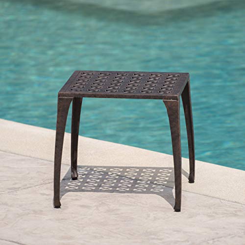 Christopher Knight Home Kai Outdoor 18" Cast Aluminum Side Table, Bronze Finished Pricepulse