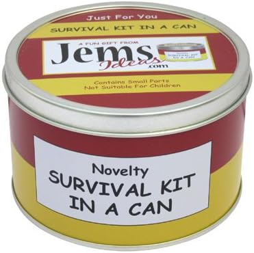 Engagement Survival Kit In A Can. Humorous Novelty Fun Gift - Couple Congratulations Present & Card All In One. Customise Your Can Colour. (Red/Yellow)
