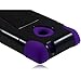 For Nokia Lumia 521 T-Stand Impact Kickstand Hybrid Double Layer Fusion Cover Case Black/Dark Purple