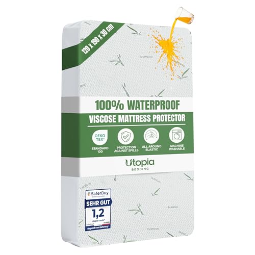 Utopia Bedding Waterproof Mattress Protector, Small Double Bed Size 120 x 190 x 30 cm, Premium Mattress Cover, OEKO-Tex Certified, Breathable and Machine Washable