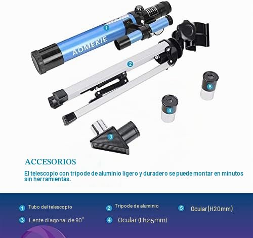 Aomekie Kids Telescope with Table Tripod, 32X Moon Observation Telescope for Kids, Great for Beginners and Foster Astronomical Interest
