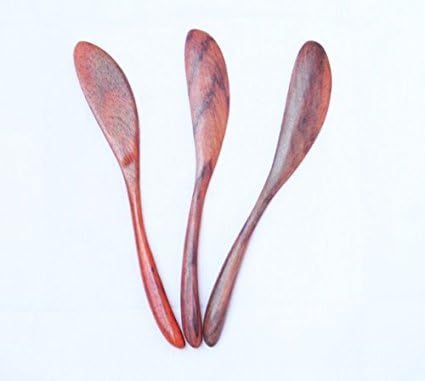 3 Pcs. x 6" Wooden Bread, Beakery, Butter, Jam Spreader Knives Red Wood