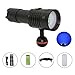 KC Fire Diving Light Underwater 100M Video/Photography Professional Scuba Diving Flashlight, Whaitfire 1800 Lumens 6 Modes 4 XP-G2 LED + 2 UV LEDs Tactical Torch