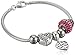 Amazon Collection CHARMED BEADS Sterling Silver Pink Love and Family Bead Charm Bracelet, 7.5