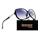 LECKIRUT Oversized Polarized Sunglasses for Women Vintage Fashion Rhinestone Designer UV Protection Sun Glasses Black